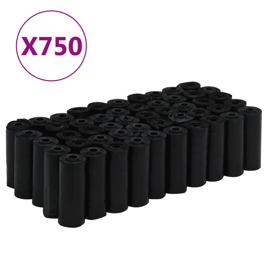 Dog Poop Bags 750 pcs. Black 30x20 cm PE
